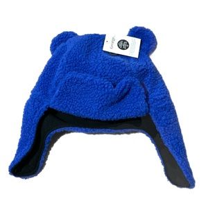 George Hat Fully Lined Blue Fluffy Kids 2-5T Winter Hat